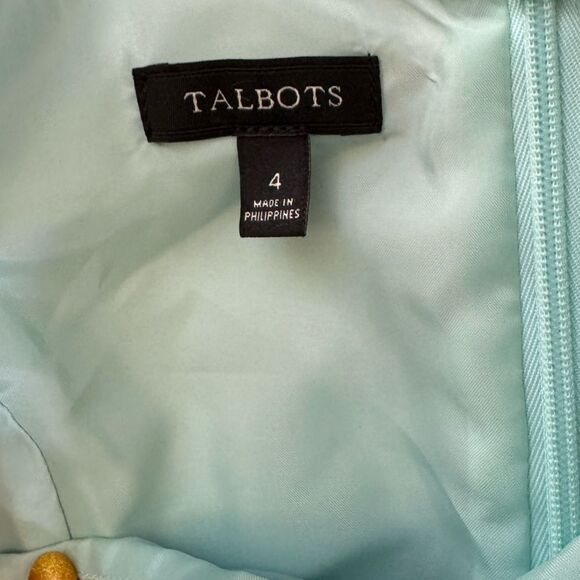 Talbots Floral Dress short sleeve, lightweight poly sheen  sz 4 - Picture 12 of 13